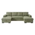 Como U Shape Corner Sofa Bed - Green Fabric - Pull Out