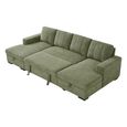 Como U Shape Corner Sofa Bed - Green Fabric - Pull Out