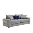 Jupiter Sofa - Grey Fabric - 3 Seater