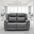 Leon Electric Recliner Sofa - Grey Fabric - 2 Seater