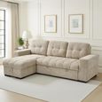 Palermo Universal Corner Sofa Bed - Beige Fabric - Pull Out