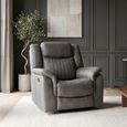 Leon Electric Recliner Armchair - Grey Fabric