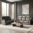 Leon Electric Recliner Sofa - Grey Fabric - 3+2 Seater