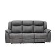 Leon Electric Recliner Sofa - Grey Fabric - 3 Seater