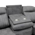 Leon Electric Recliner Sofa - Grey Fabric - 3 Seater