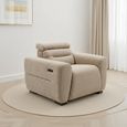 Tokyo Electric Recliner Armchair - Beige Fabric