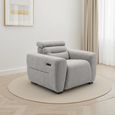 Tokyo Electric Recliner Armchair - Grey Fabric