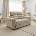 Tokyo Electric Recliner Sofa - Beige Fabric - 2 Seater