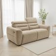 Tokyo Electric Recliner Sofa - Beige Fabric - 3 Seater