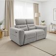 Tokyo Electric Recliner Sofa - Grey Fabric - 2 Seater