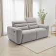 Tokyo Electric Recliner Sofa - Grey Fabric - 3 Seater