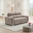 Toronto Electric Recliner Sofa - Beige Fabric - 2 Seater