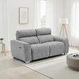 Toronto Electric Recliner Sofa - Grey Fabric - 2 Seater