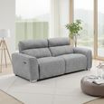 Toronto Electric Recliner Sofa - Grey Fabric - 3 Seater