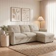 Moscow Universal Corner Sofa Bed - Beige Fabric - Pull Out