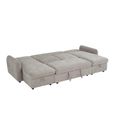 Moscow U Shape Corner Sofa Bed - Beige Fabric - Pull Out