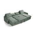 Moscow U Shape Corner Sofa Bed - Green Fabric - Pull Out