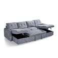 Moscow U Shape Corner Sofa Bed - Grey Fabric - Pull Out
