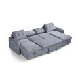Moscow U Shape Corner Sofa Bed - Grey Fabric - Pull Out
