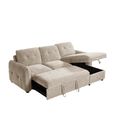 Moscow Universal Corner Sofa Bed - Beige Fabric - Pull Out
