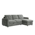 Moscow Universal Corner Sofa Bed - Grey Fabric - Pull Out
