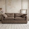 Quetta Sofa - Brown Fabric - 3 Seater