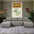 Shanghai Luxury U Shape Corner Sofa Bed - Grey Fabric
