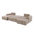 Shanghai Luxury U Shape Corner Sofa Bed - Beige Fabric
