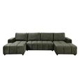 Shanghai Luxury U Shape Corner Sofa Bed - Green Fabric