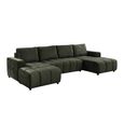 Shanghai Luxury U Shape Corner Sofa Bed - Green Fabric