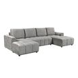 Shanghai Luxury U Shape Corner Sofa Bed - Grey Fabric