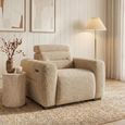 Tokyo Electric Recliner Armchair - Beige Fabric