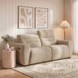 Tokyo Electric Recliner Sofa - Beige Fabric - 2 Seater