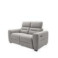 Tokyo Electric Recliner Sofa - Grey Fabric - 2 Seater