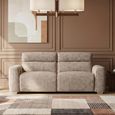 Toronto Electric Recliner Sofa - Beige Fabric - 3 Seater