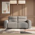 Toronto Electric Recliner Sofa - Grey Fabric - 2 Seater