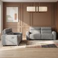 Toronto Electric Recliner Sofa - Grey Fabric - 3+2 Seater