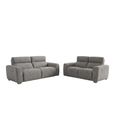 Toronto Electric Recliner Sofa - Grey Fabric - 3+2 Seater