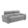 Toronto Electric Recliner Sofa - Grey Fabric - 3 Seater