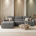 Turin Electric Recliner Sofa - Charcoal Fabric - LHF