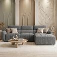 Turin Electric Recliner Sofa - Charcoal Fabric - RHF