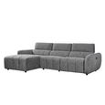 Turin Electric Recliner Sofa - Charcoal Fabric - LHF