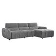 Turin Electric Recliner Sofa - Charcoal Fabric - RHF