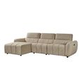 Turin Electric Recliner Sofa - Mocha Fabric - LHF