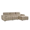 Turin Electric Recliner Sofa - Mocha Fabric - RHF