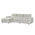 Turin Electric Recliner Sofa - Silver Fabric - LHF