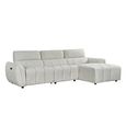 Turin Electric Recliner Sofa - Silver Fabric - RHF