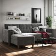 Clearance - Hartford Sectional Futon Sofa Bed - Storage - Grey Chenille Fabric - 2195459UK - FSS17356