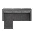 Clearance - Hartford Sectional Futon Sofa Bed - Storage - Grey Chenille Fabric - 2195459UK - FSS17356