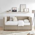 Byrne Daybed - 2 Drawer - Taupe Velvet - Fabric